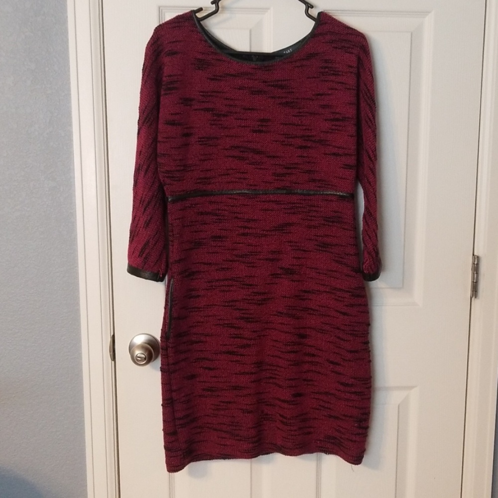 Tart Fuscia and Black Long Sleeve Dress